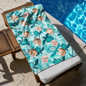 Custom Photo Turtles Pattern Beach Towel HO82 894068