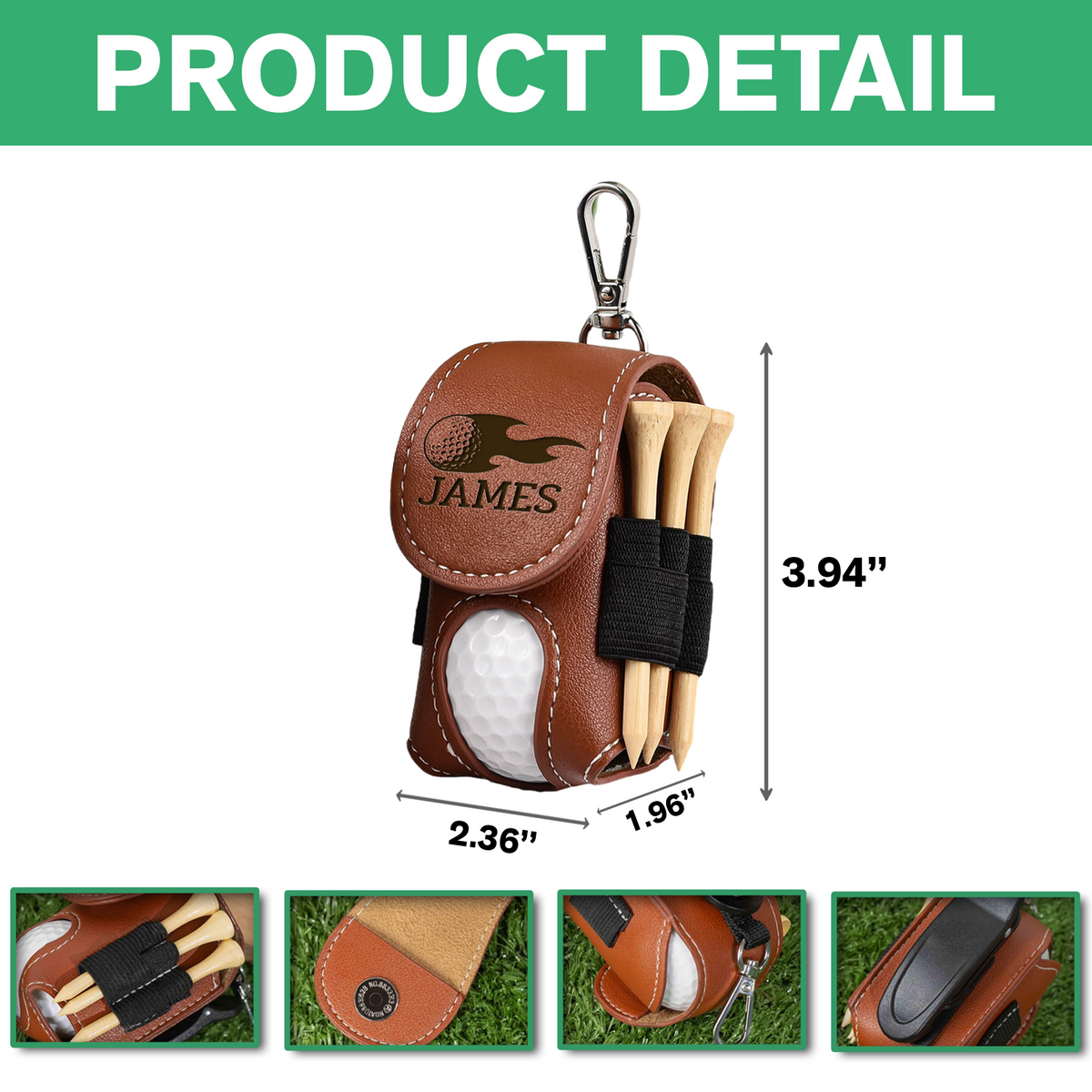 Custom Name Leather Golf Ball Bag Gift For Golfer Lovers CH07 899328