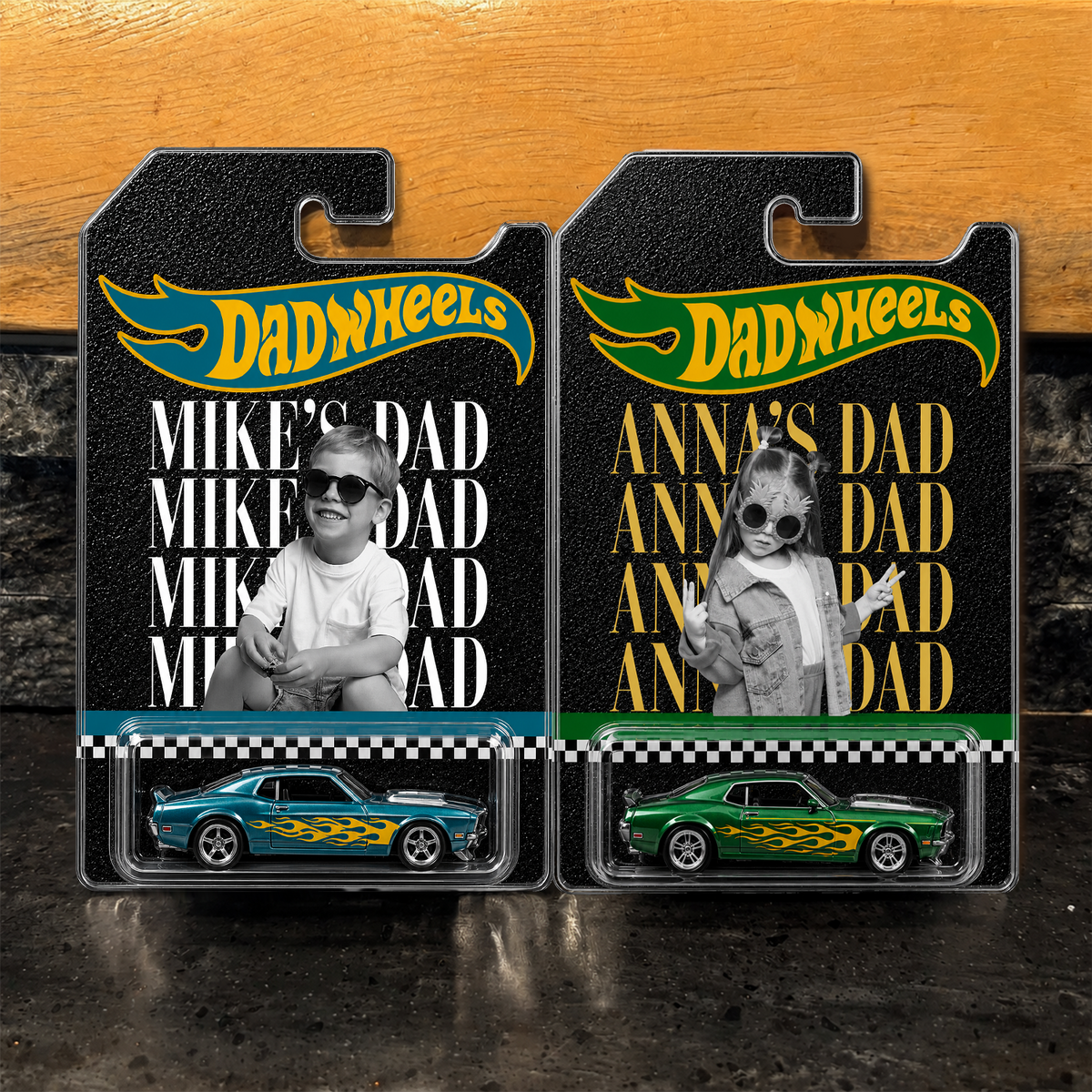 Custom Vintage Photo Dad Wheels Father's Day Toy Car Gift CH07 911730