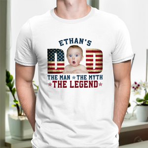 Custom Kid Photo - Dad, The Man The Myth The Legend Dad Bright Shirt HA75 892468
