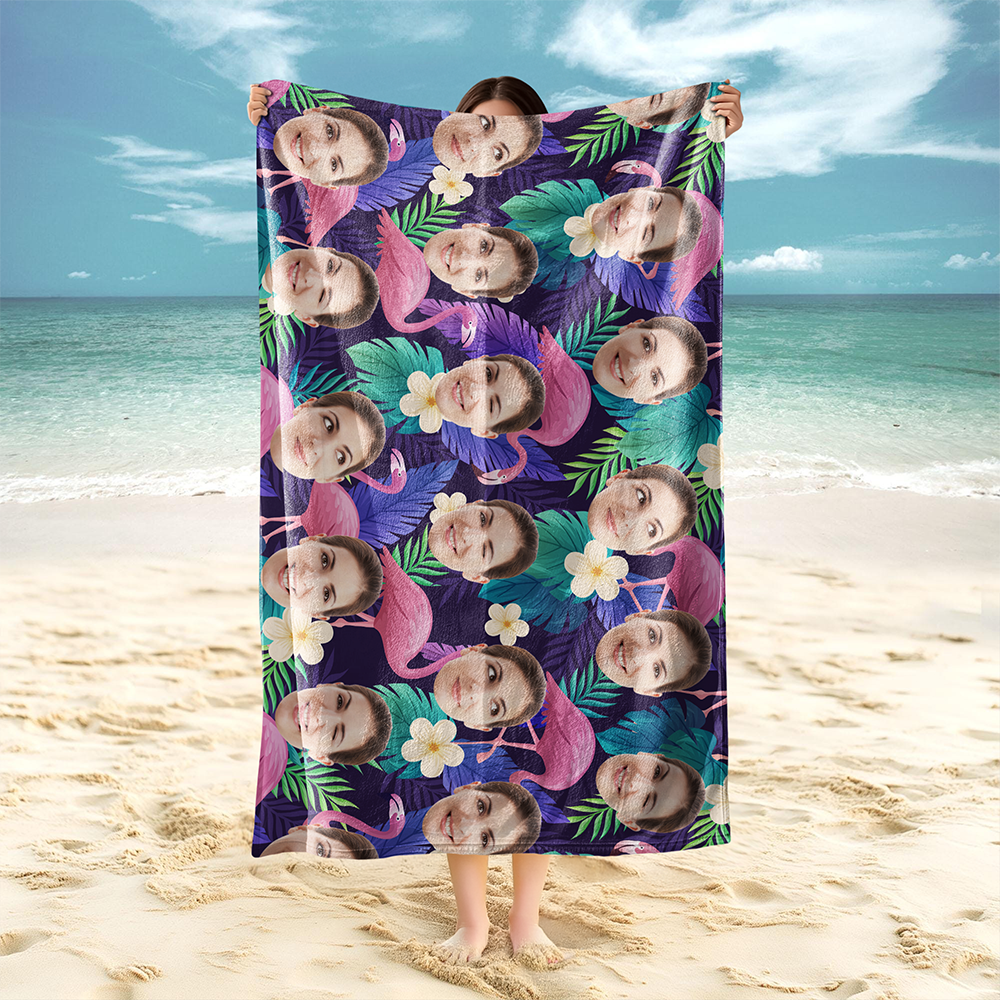 Custom Cute Human Face Tropical Party Summer Beach Towels LM32 893469