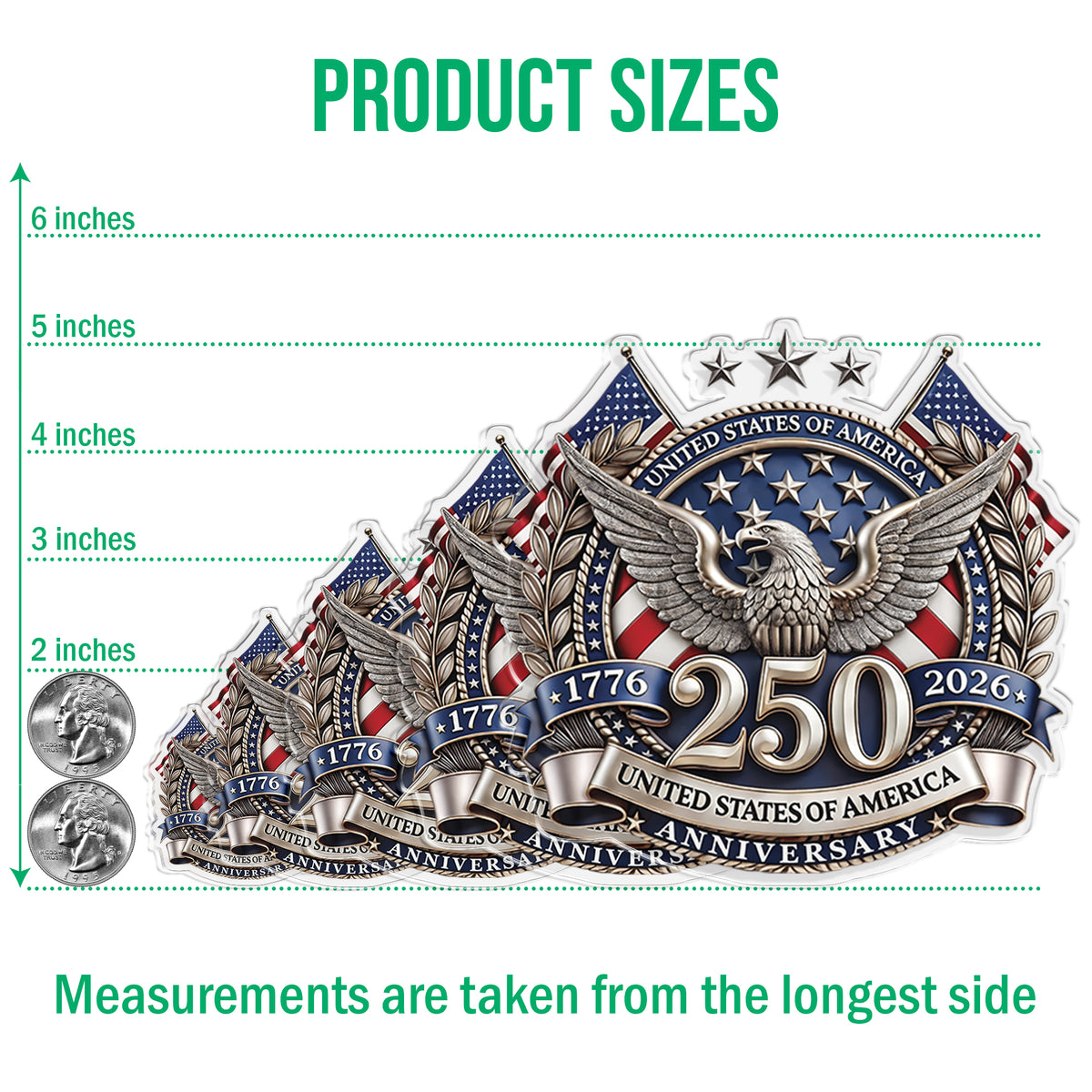 250th Anniversary United States Of America Acrylic Magnet HA75 920418