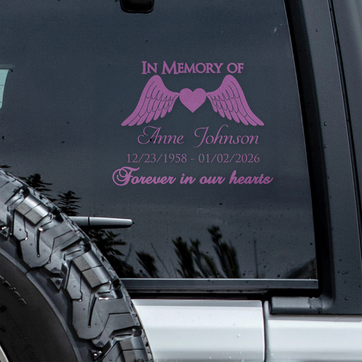 In Memory of Personalized  Memorial Car Window Decal Sticker Gift For Family HA75 920000