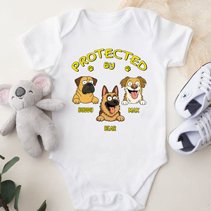 Baby Protected By Dogs Personalized Baby Onesie HA75 892142