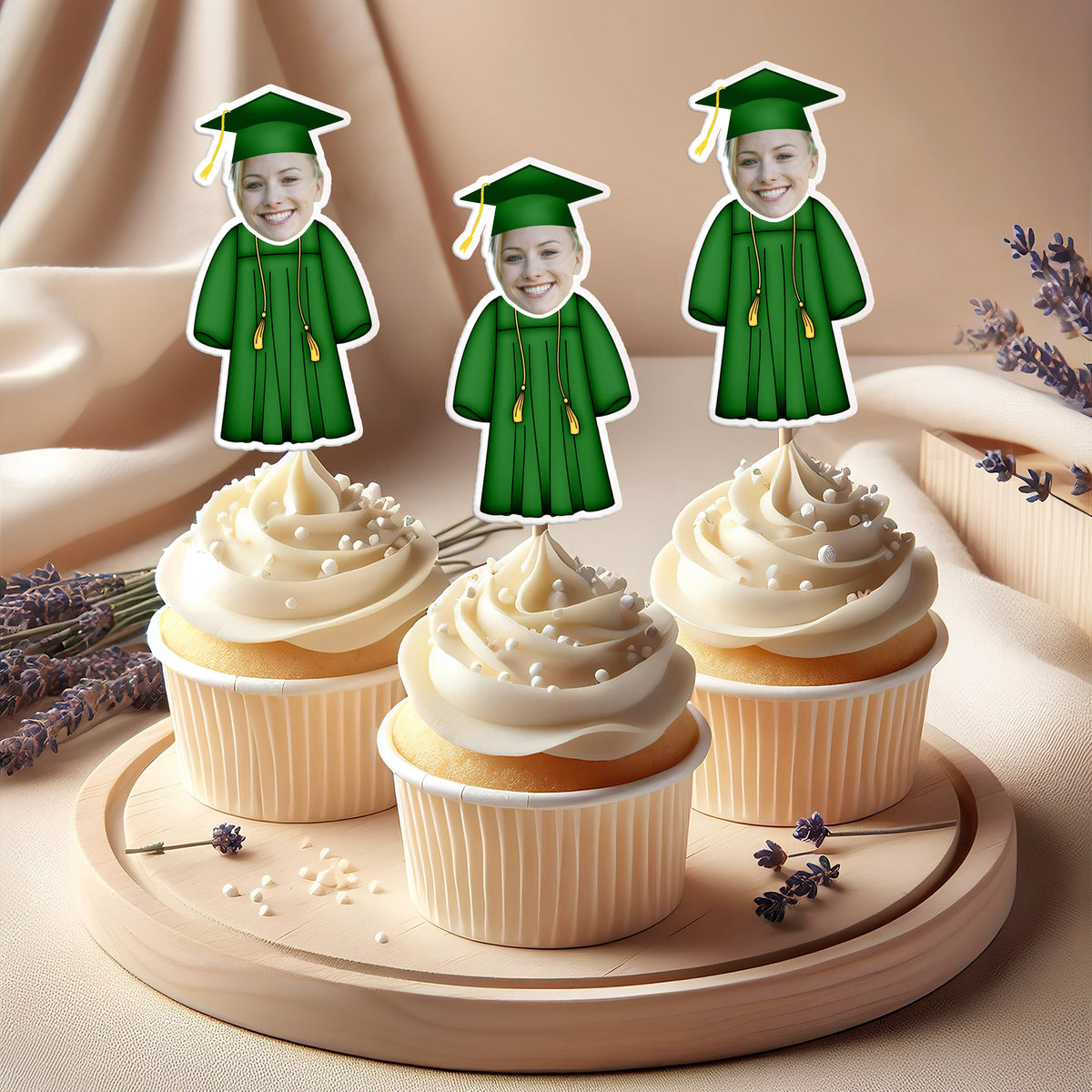 Custom Photo Senior Graduation Decoration Cupcake Toppers For Party TH10 892495