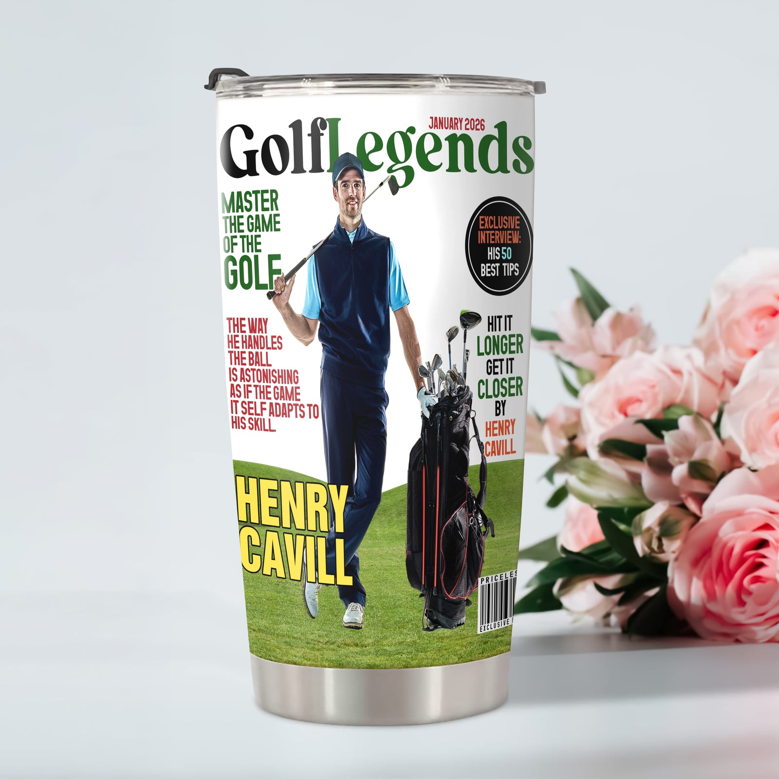 Custom Photo Golf Legends Magazine Fat Tumbler TH10 898603
