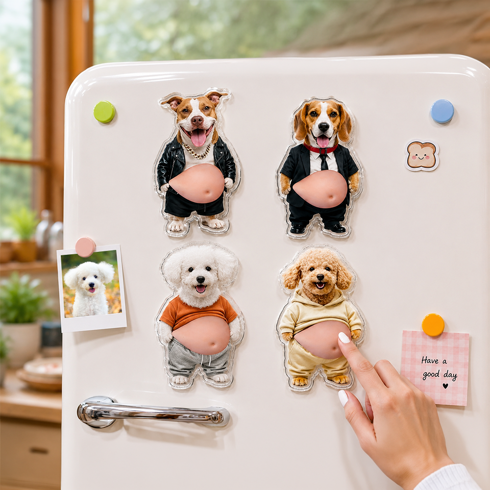 Custom Funyy Photo Pet Belly Squishy Fridge Magnet Gift For Dog Lover Cat Lover CH07 911870