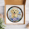 Custom Dog Photo With Sunflower Memorial Stained Glass Suncatcher, Pet Loss Gift HO82 894326