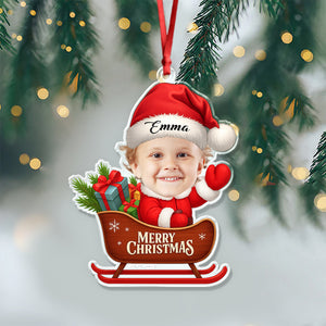 Custom Photo Baby Santa Claus Acrylic Ornament Christmas Gift For Family HO82 894734
