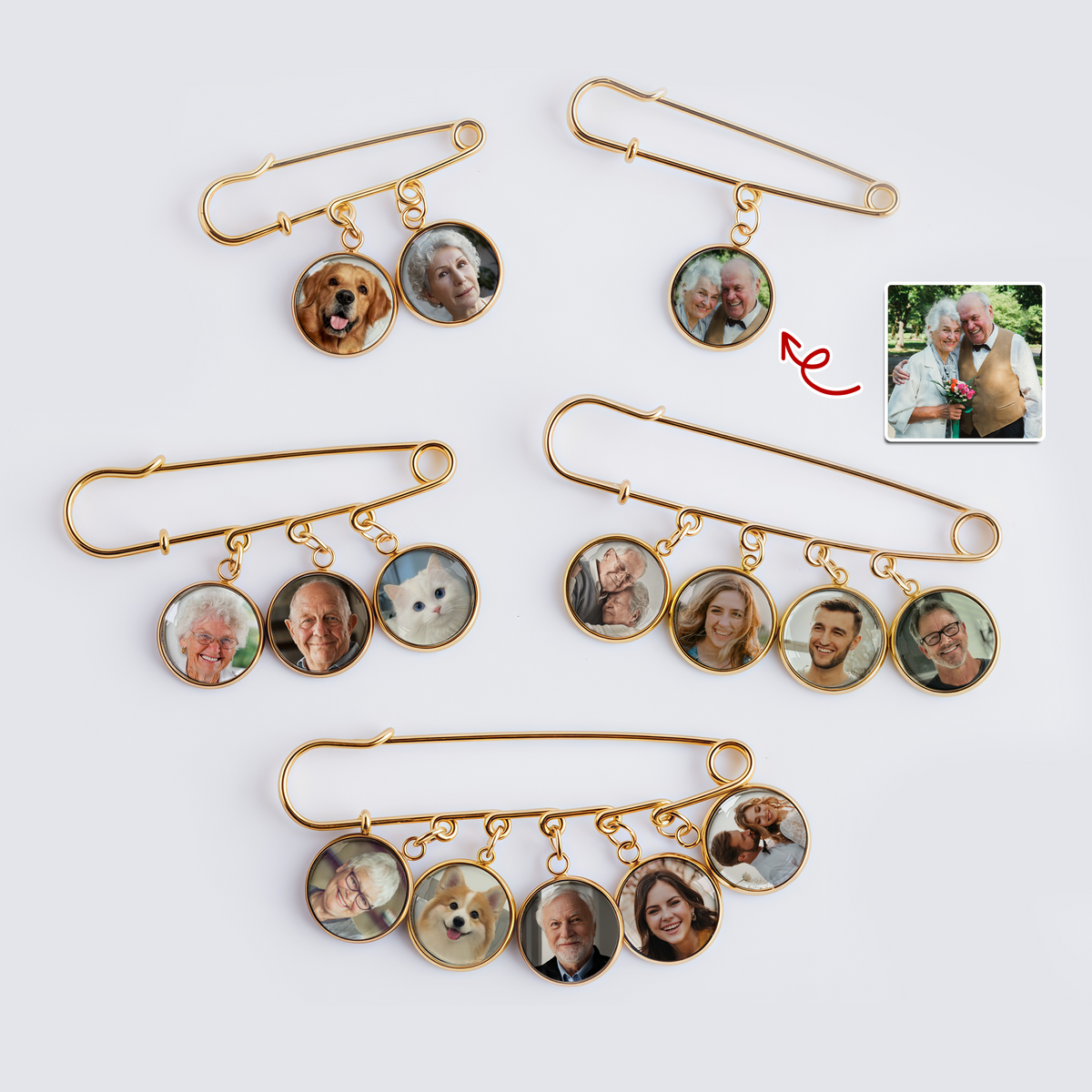 Custom Photo Memorial Boutonniere Lapel Pin Sympathy Keepsake Gift LM32 895539