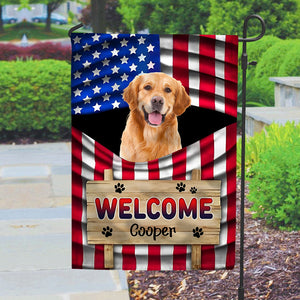 Welcome Dog American - Personalized Garden Flag, Gift For Dog Lovers CH07 896020