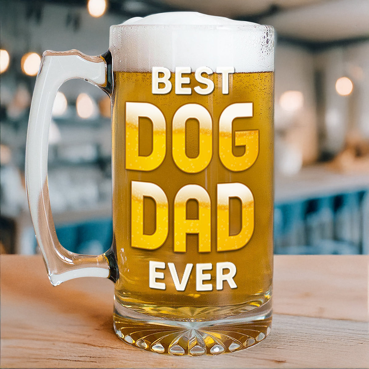 Custom Photo Best Cat And Dog Dad Ever Print Glass Beer Mug HO82 894254