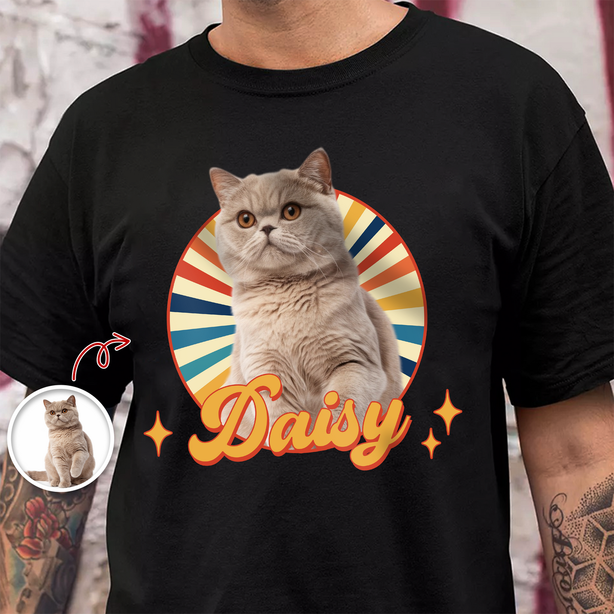 Custom Cute Cat Photo Retro Dark Shirt For Cat Lovers LM32 895743