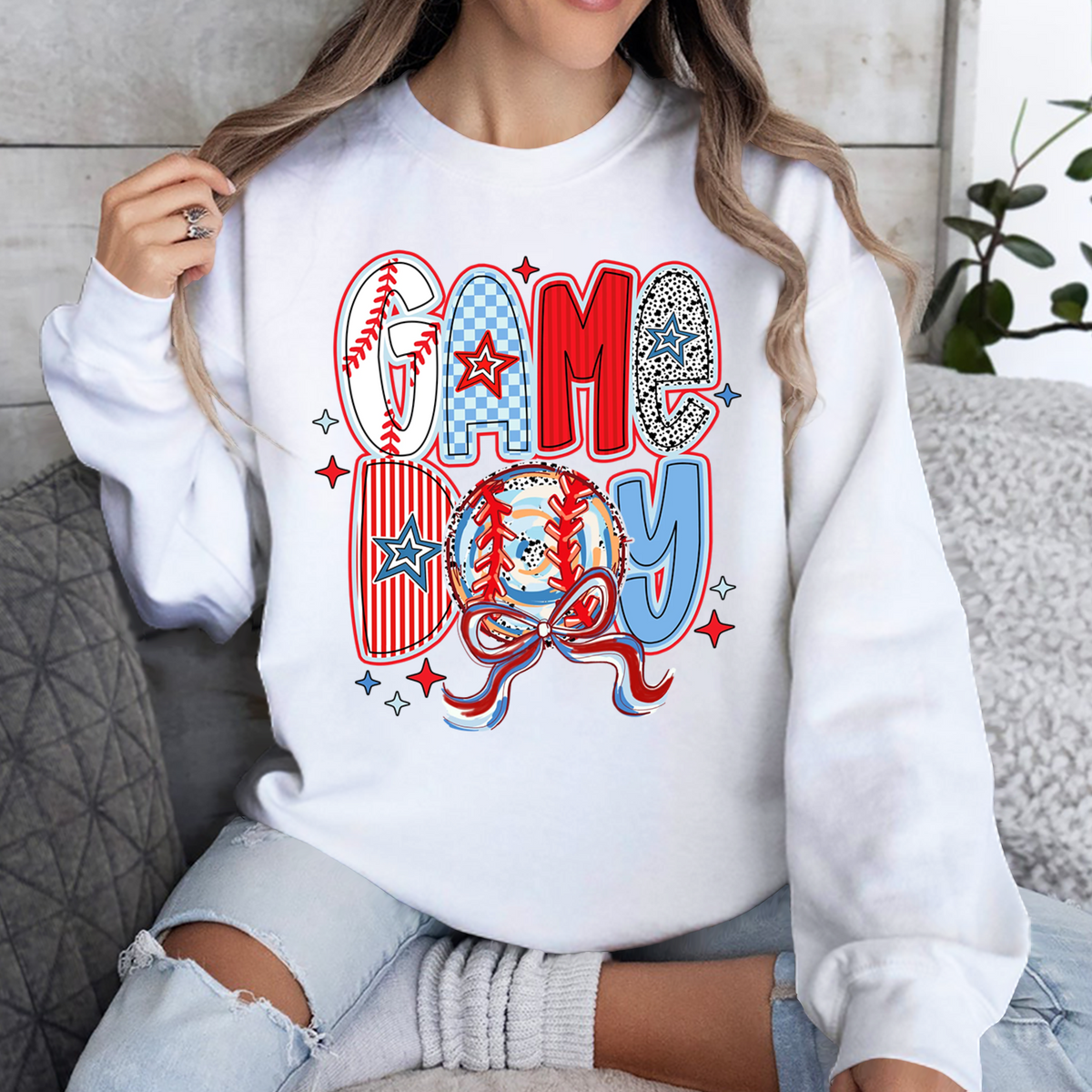 Game Day Baseball Coquette Brushstroke Family Bright Shirt HO82 893648