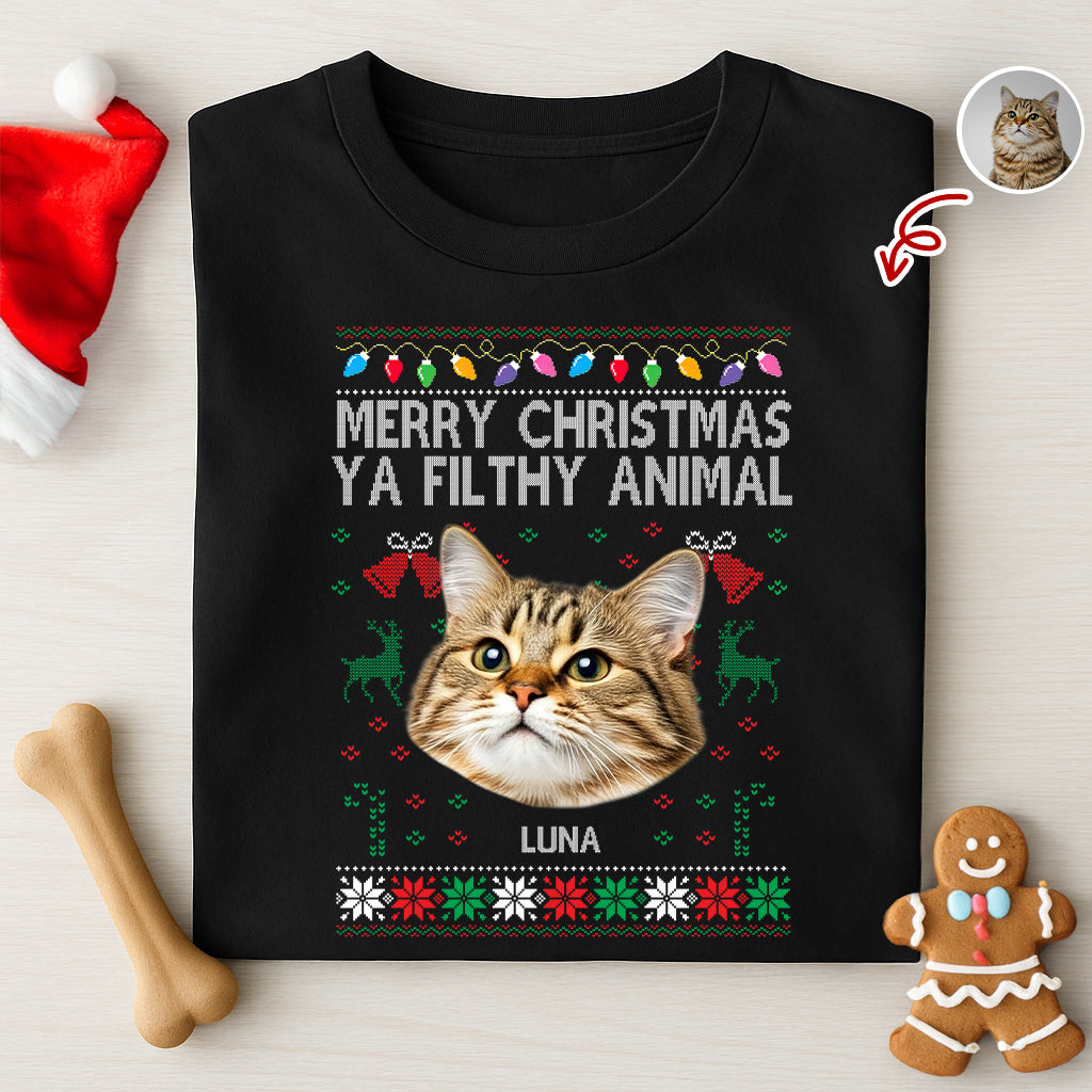 Merry Christmas Ya Filthy Animal Personalized Shirt, Christmas Gift For Dog Lover, Cat Lover HO82 894620