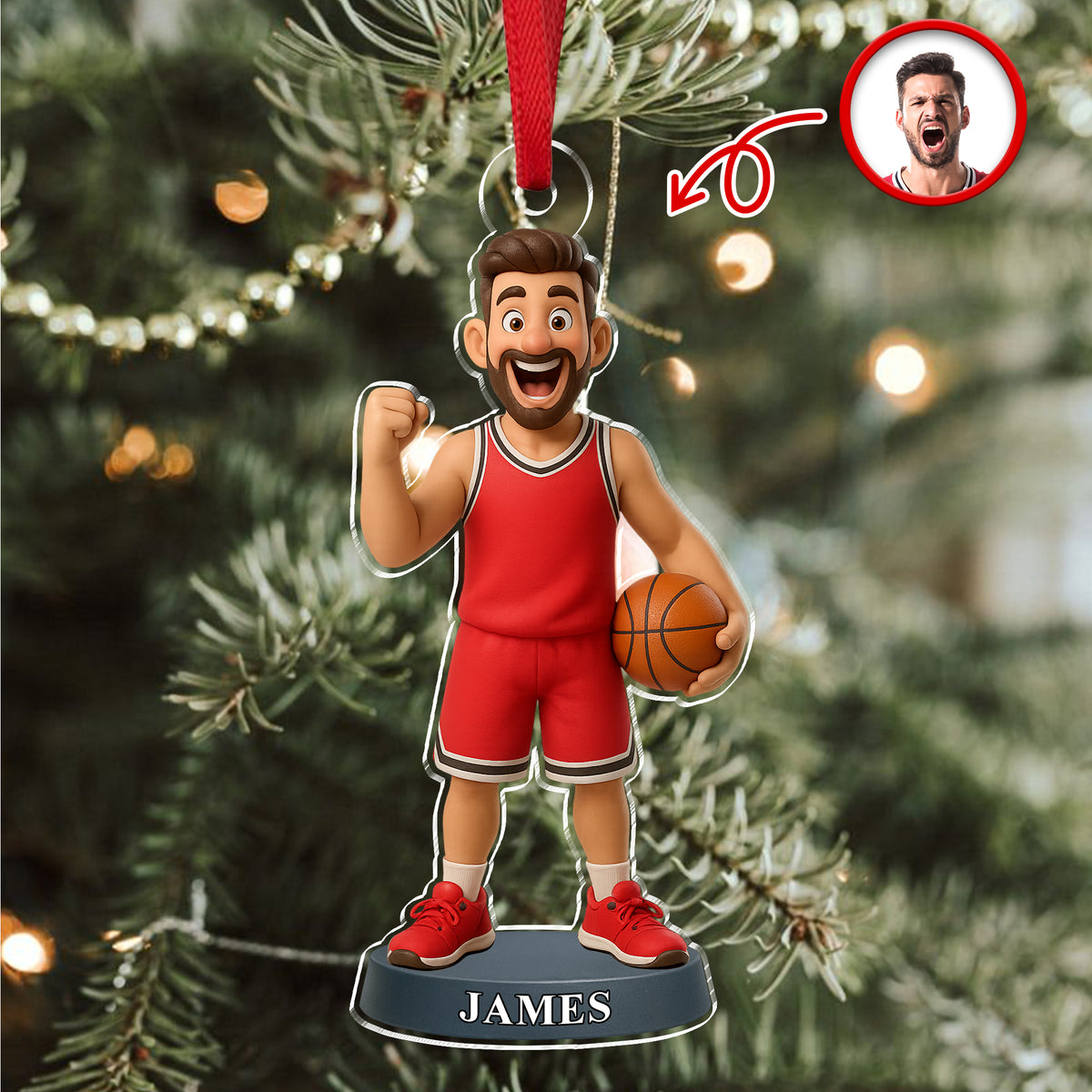 Custom Photo Basketball 3D Effect Figure Art Acrylic Ornament Gifts For Sports Lovers HA75 897622