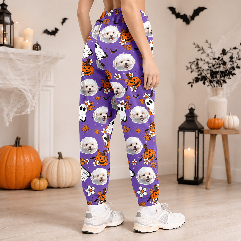 Custom Photo Ghost Pumpkin Halloween Sweatpants HO82 903422