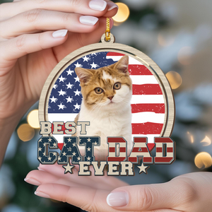 Custom Photo Best Cat Mom Cat Dad Wood Ornament LM32 895921
