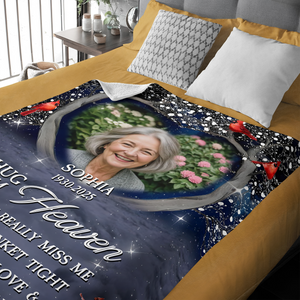 Personalized A Hug From Heaven Custom Photo Memorial  Blanket CH07 896454