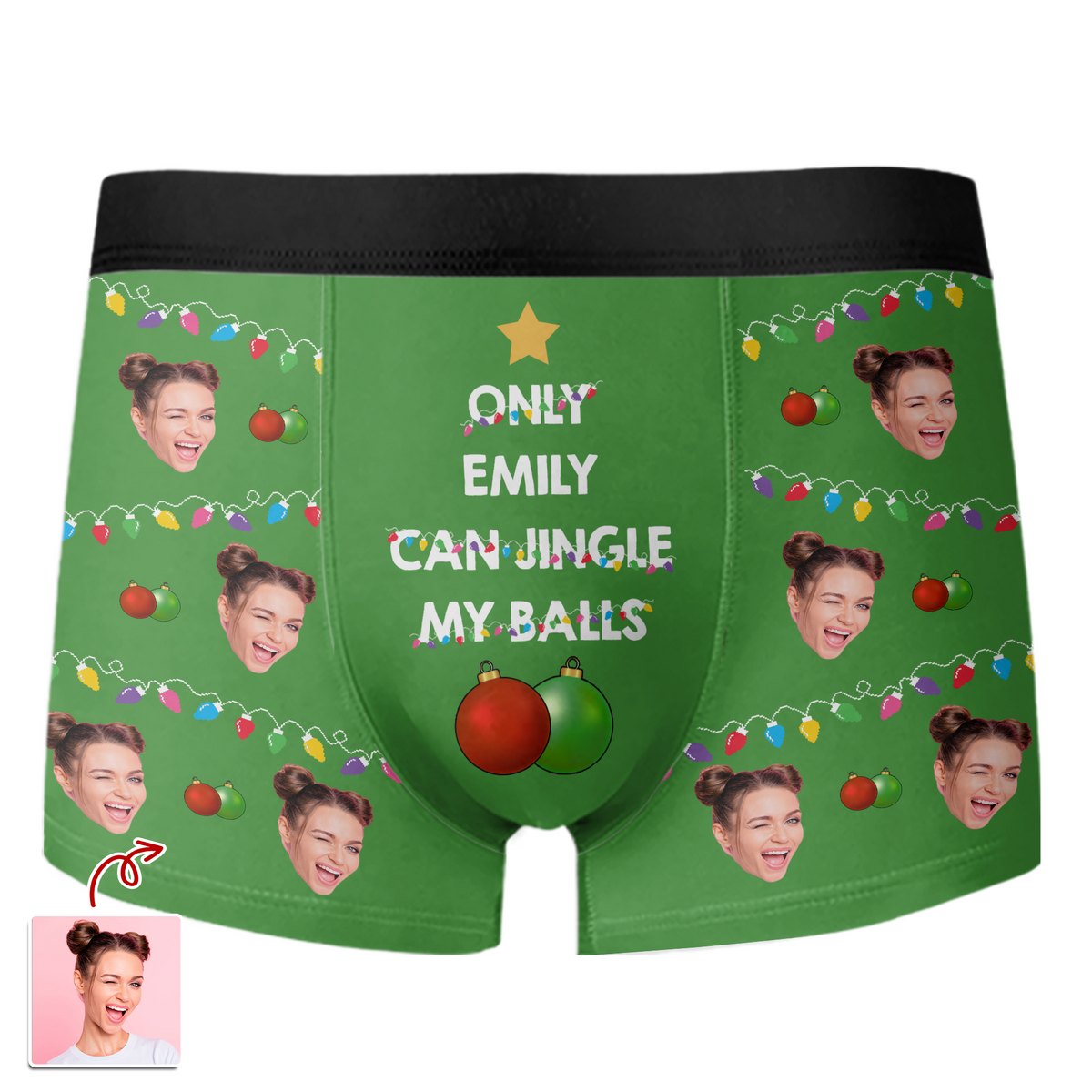 Custom Funny Photo Only My Wife Can Jingle My Ball Man's Boxer CH07 899296