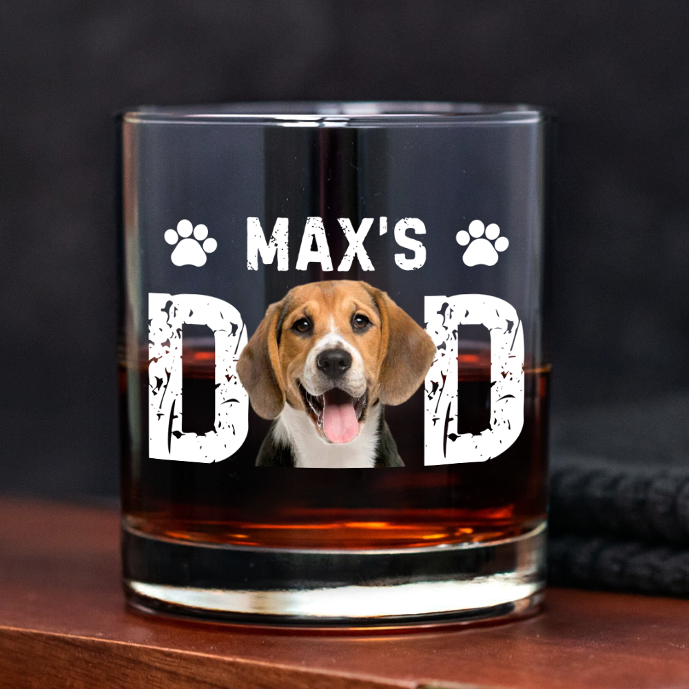 Custom Dog Photo Whiskey Glass For Dog Dad TH10 892915