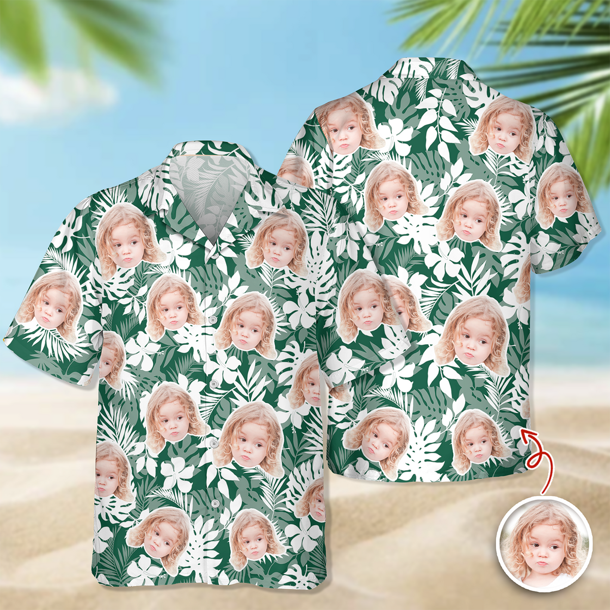 Custom Face Photo Tropical Aloha Hawaii Shirt LM32 669295