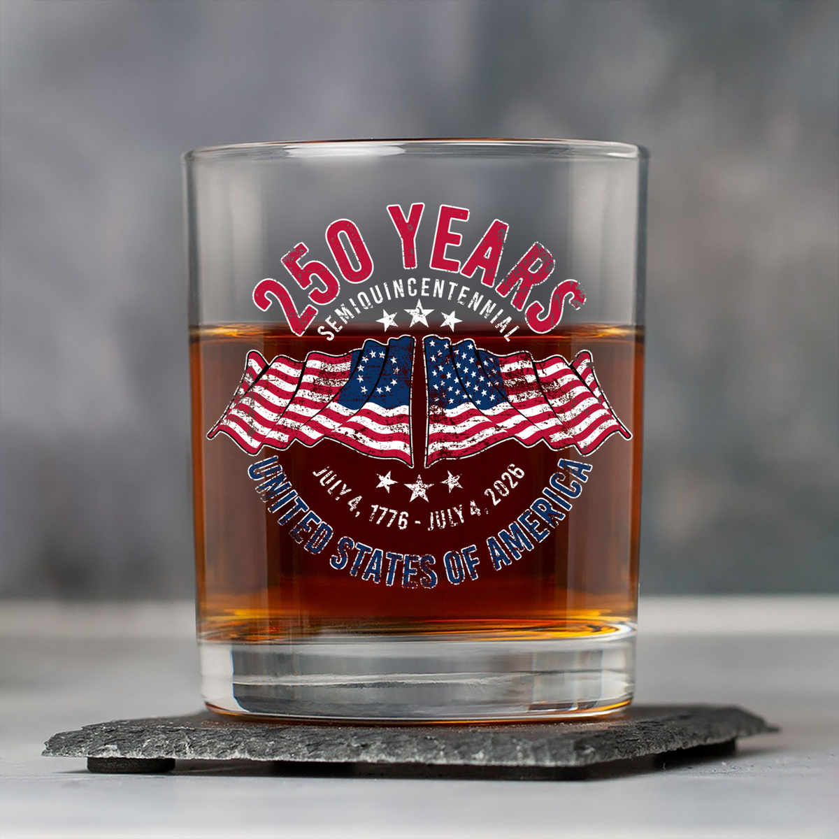 American 250 Years Semiquincentennial – Patriotic Gift 2026 Whiskey Glass LM32 895269