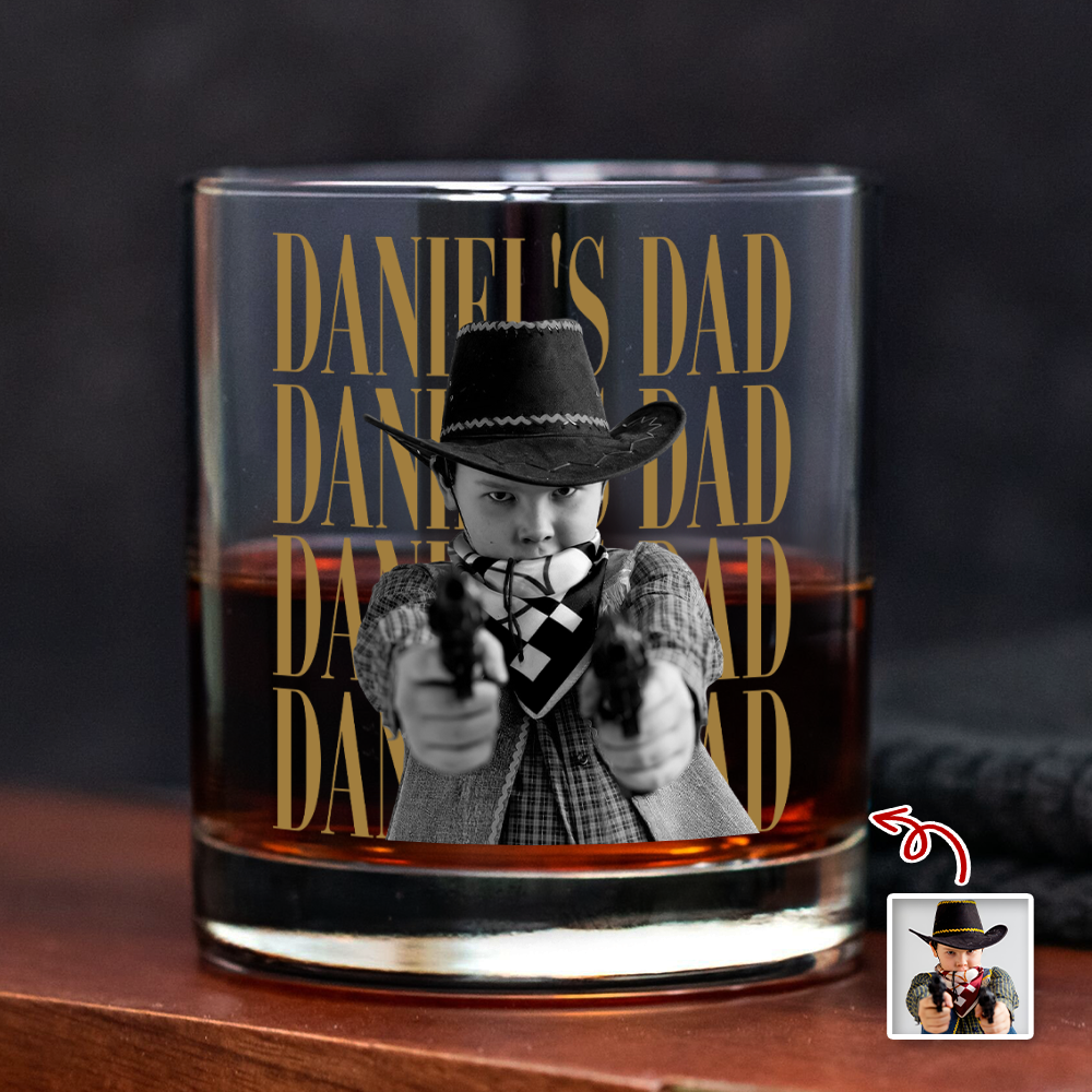Personalized Vintage Photo Dad, Mom Whiskey Glass TH10 170077
