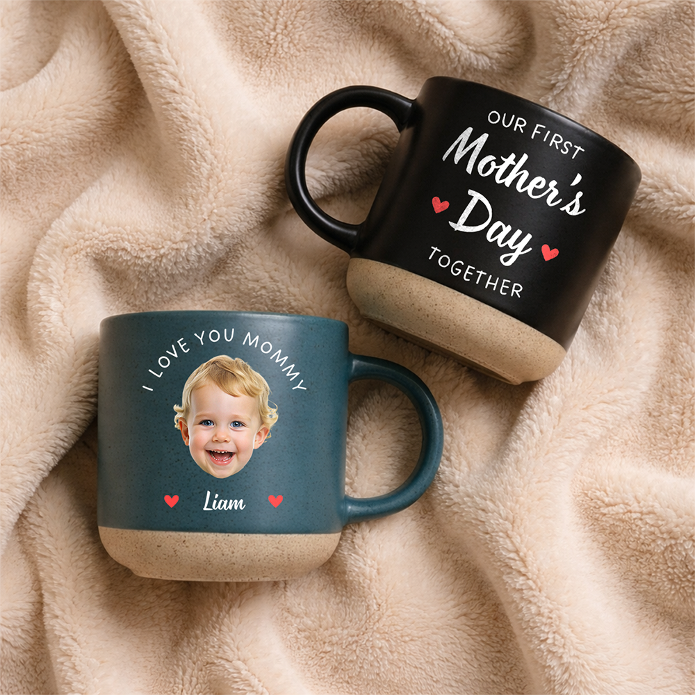 Custom Photo Our First Father Mother's Day Together Pottery Mug for New Mom New Dad LM32 899625