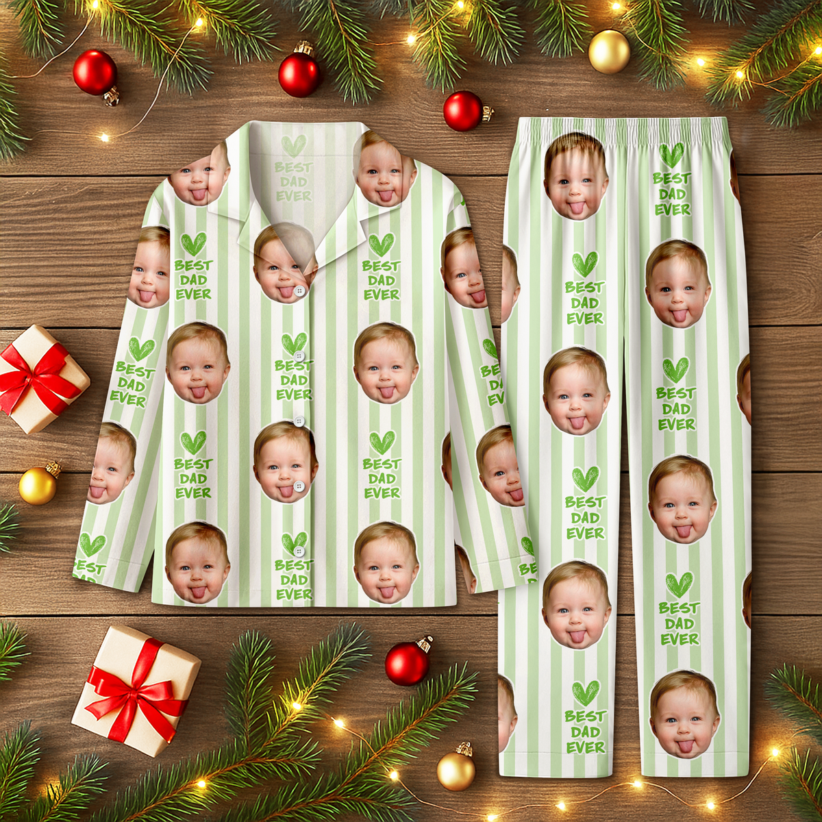 Custom Funny Face Best Dad, Mom Ever Pajamas Gift For Family LM32 669817