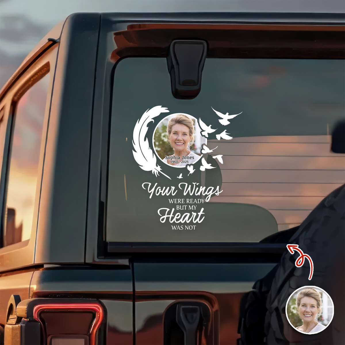 Custom Photo Car Window Decal Sticker Memorial Gift For Family HO82 901042