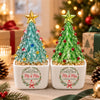 Personalized Initial Name Family Mini Ceramic Pot with Glass Christmas Tree HO82 903518