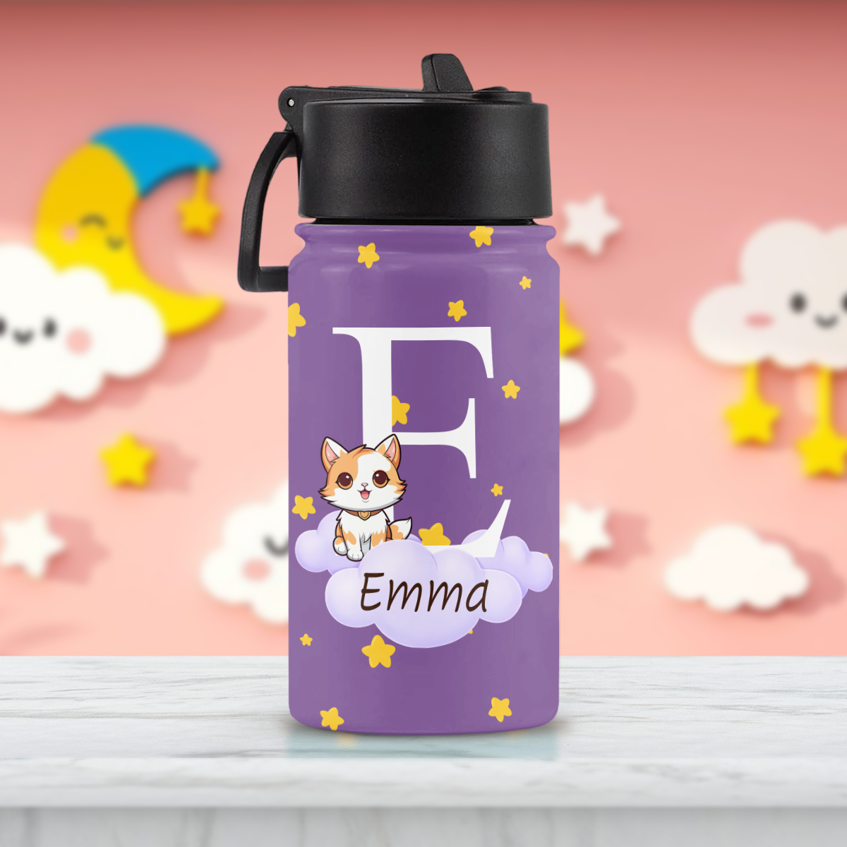 Custom Kid Name Cute Animal Kid Water Bottle Back To School Gift CH07 896218