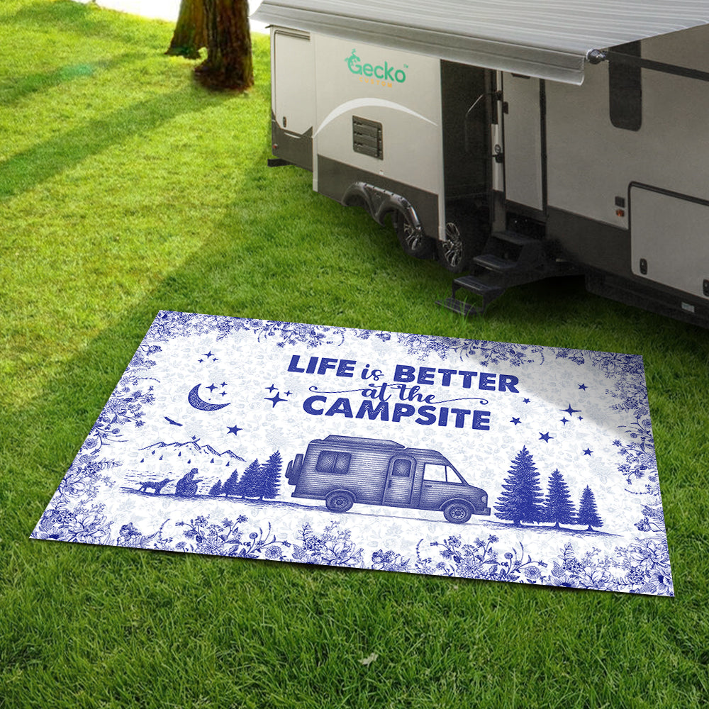 Personalized Camping Patio Rug Toile De Jouy Style HA75 892644