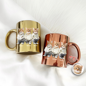 Custom Photo Cool Dog, Cat Metallic Mug Gift For Dog Cat Pet Lover HO82 900568
