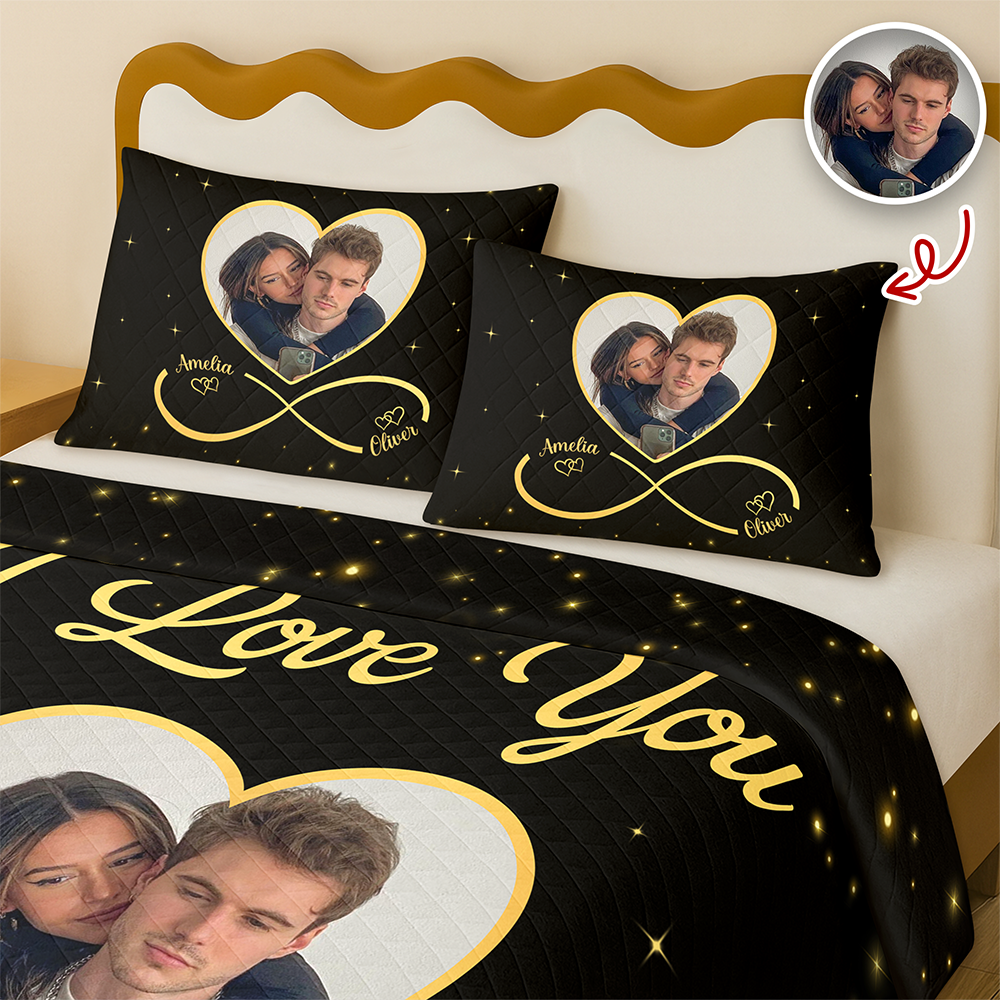 Custom Couple Photo Bedding Set Gift For Valentine CH07 899762