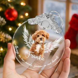Custom Photo Not A Day Goes By Memorial Dog Cat Metal Top Glass Ornament HA75 897174