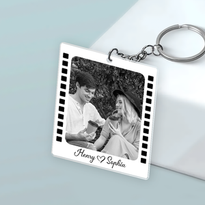 Custom Couple Photo Strip Acrylic Keychain - Personalized Valentine's Day Gift LM32 897429