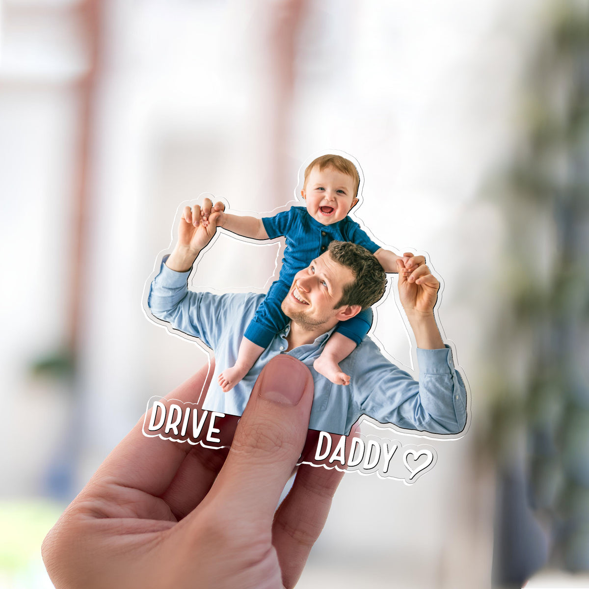 Custom Photo Drive Safe Mommy, Daddy Car Acrylic Visor Clip - Personalized Gift for Mom & Dad TH10 169507