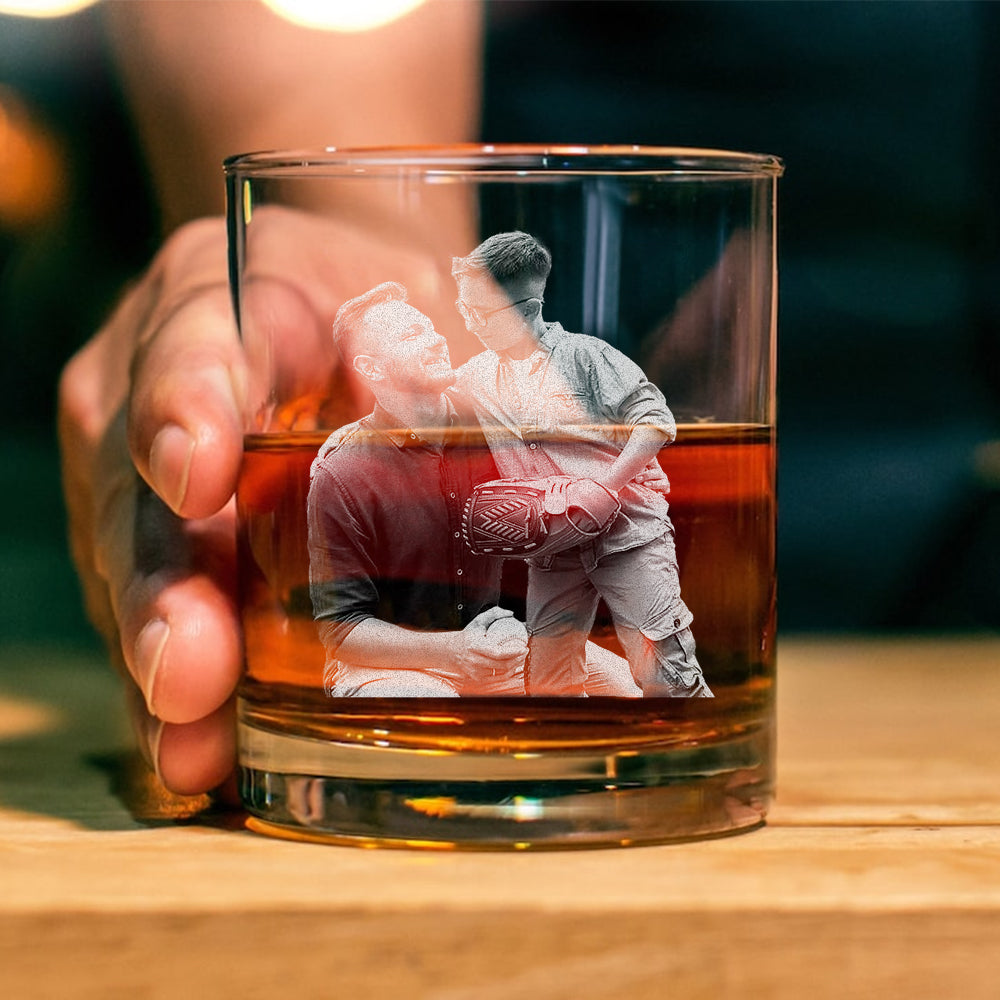 Custom Photo Father's Day Baseball Whiskey Glass TH10 892869