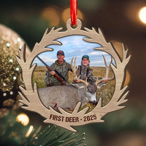 Custom Photo First Deer 2 Layer Wooden Ornament For Hunting Lovers HA75 898398