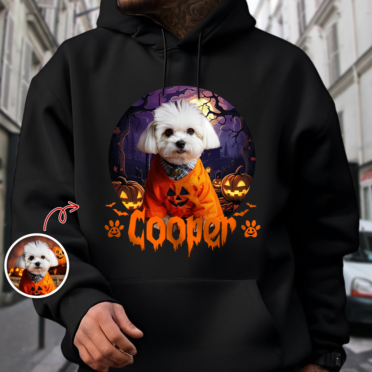 Custom Dog Cat Photo Funny Ghost Halloween Dark Shirt HO82 894978
