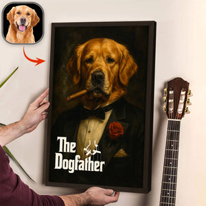 Custom Photo Dogfather Catfather Classical Style Poster Gift For Dog Cat Lovers HO82 894840
