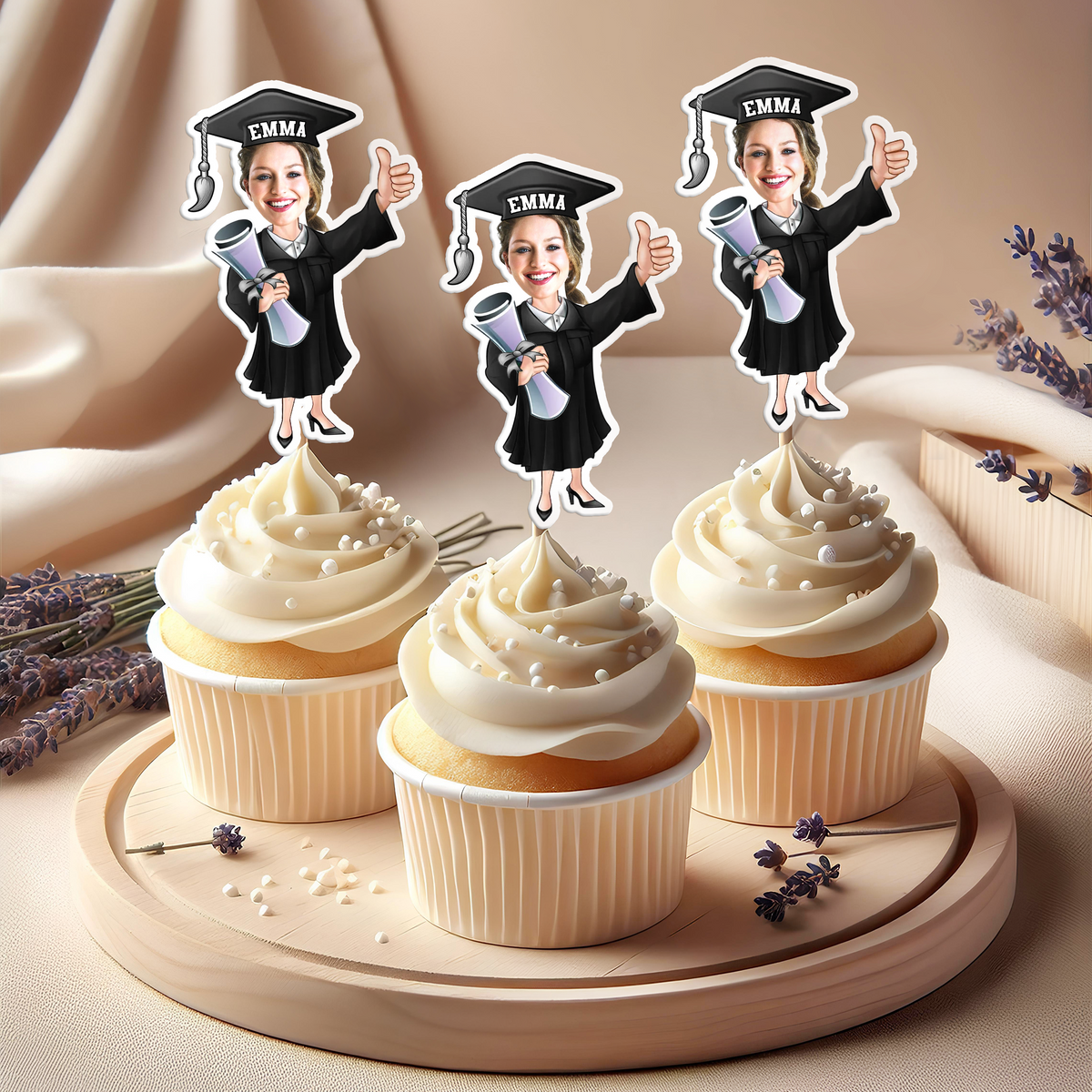 Funny Graduate Caricature Cupcake Toppers Personalized Gift HO82 893780
