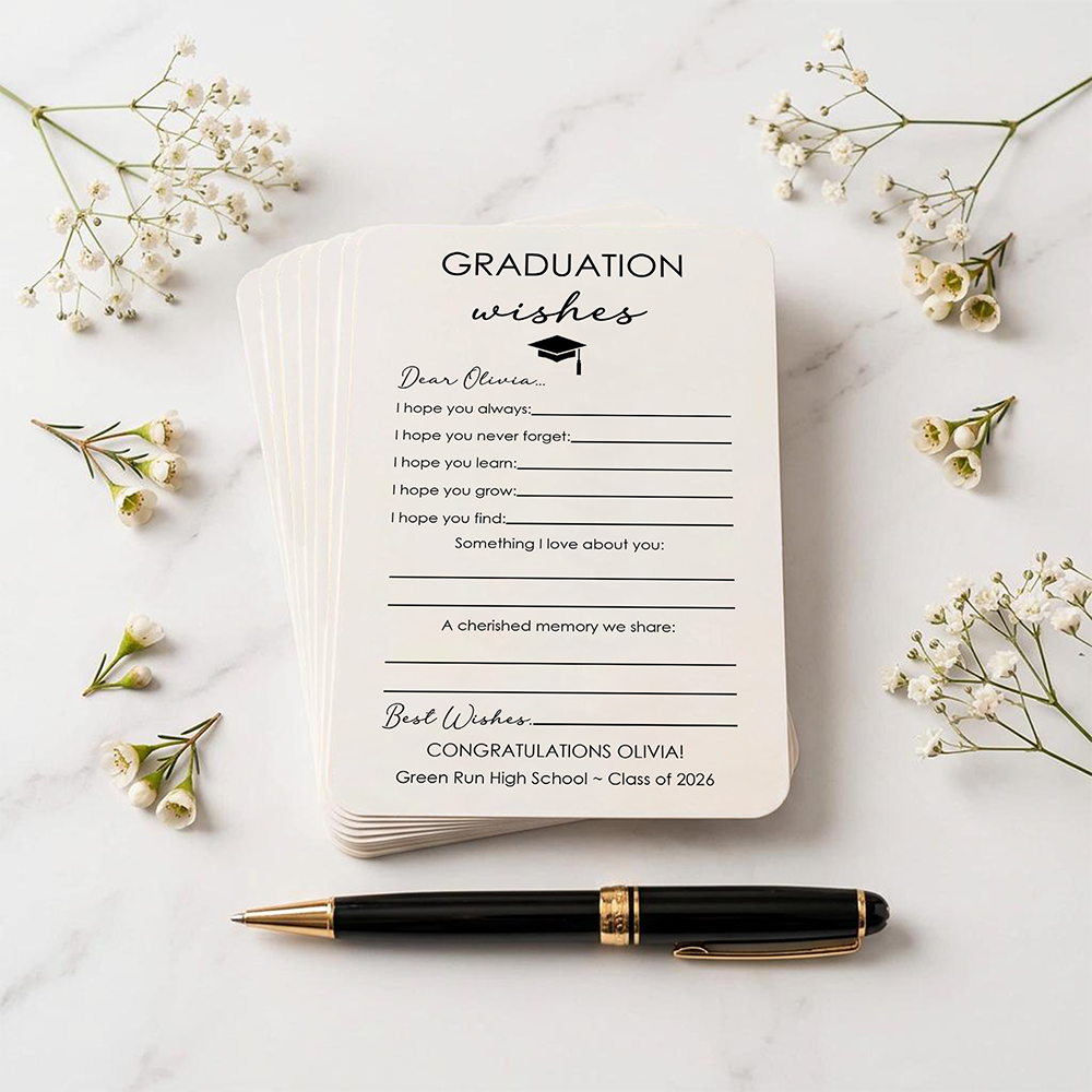 Personalized Graduation Wishes Cards – Advice Cards for Graduation Party, Class of 2026 Decor, Graduation Party Supplies & Keepsake Gift LM32 899941