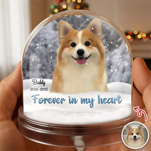 Custom Photo Forever in My Heart Memorial Acrylic Snow Globe HA75 898020