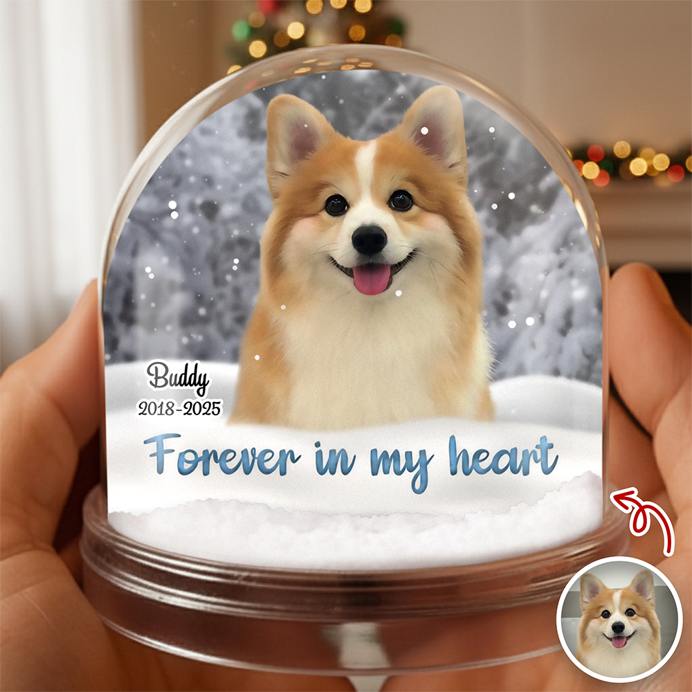 Custom Photo Forever in My Heart Memorial Acrylic Snow Globe HA75 898020