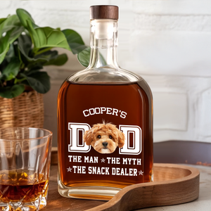 Custom Photo Dog Dad The Man The Myth The Snack Dealer Whiskey Bottle LM32 893597