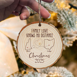 Custom State Name Miles Apart But Close At Heart Wood Slice Ornament LM32 895403