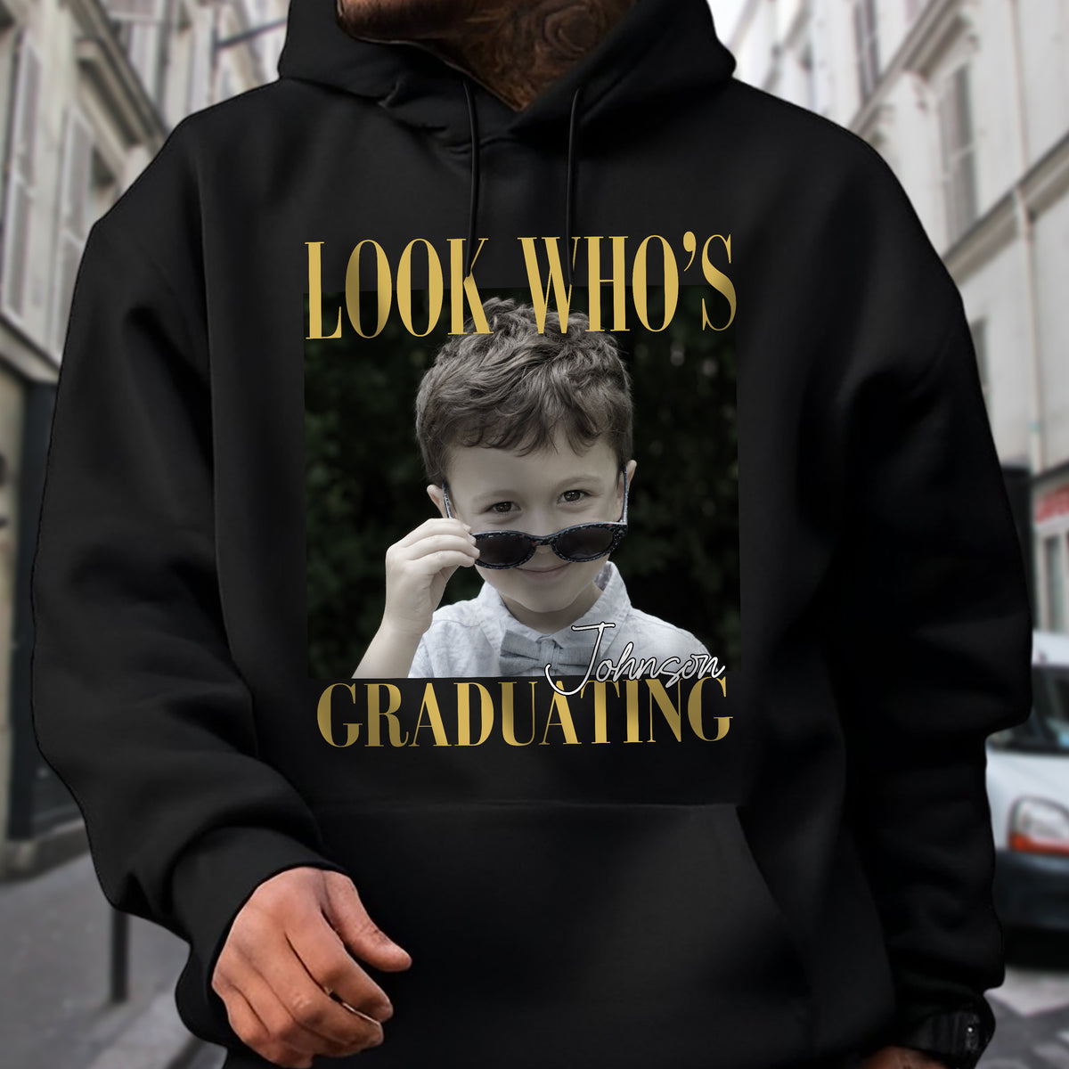Custom Photo Look Who's Graduating Dark Shirt - Personalized Senior Gift LM32 669613